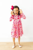 Dino Kisses L/S Pocket Twirl Dress by Mila & Rose ®