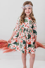 Hear Me Roar 3/4 Sleeve Pocket Twirl Dress by Mila & Rose ®