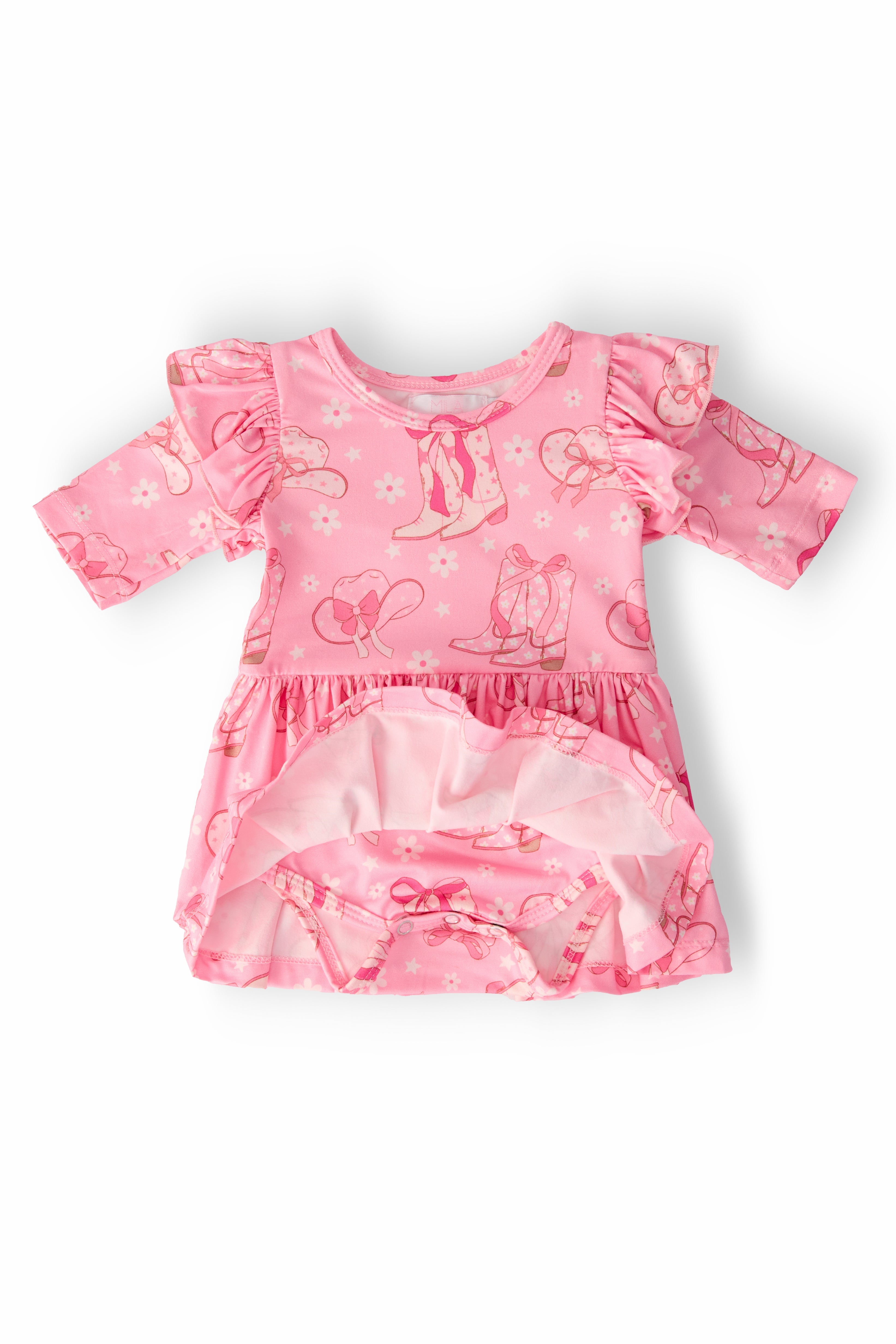 Howdy 3/4 Sleeve Flutter Twirl Bodysuit by Mila & Rose ®
