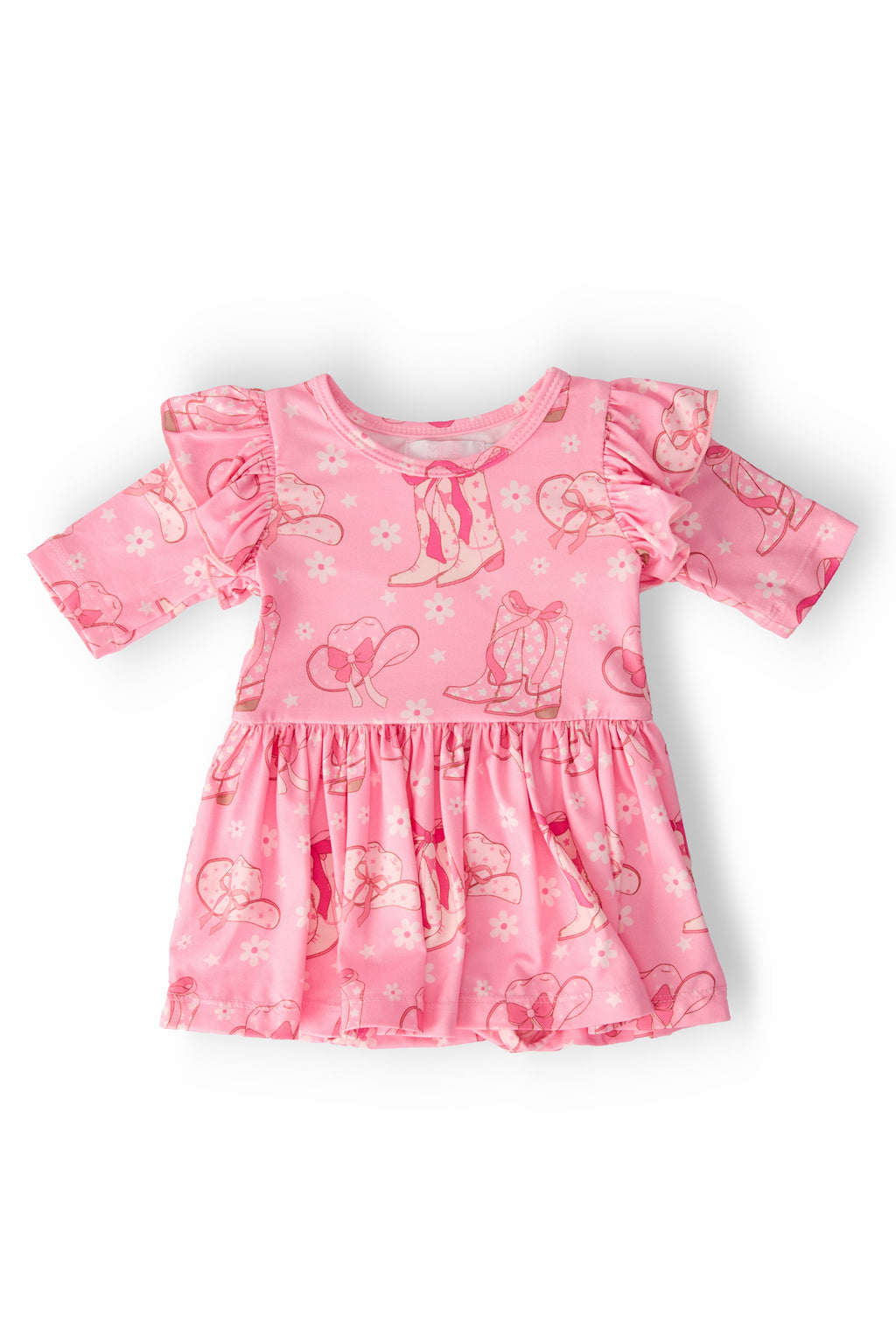 Howdy 3/4 Sleeve Flutter Twirl Bodysuit by Mila & Rose ®