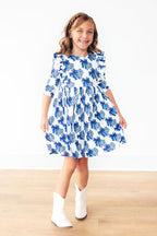 Lone Star 3/4 Sleeve Ruffle Twirl Dress by Mila & Rose ®