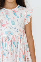 Mermaid Friends Flutter Sleeve Twirl Dress by Mila & Rose ®
