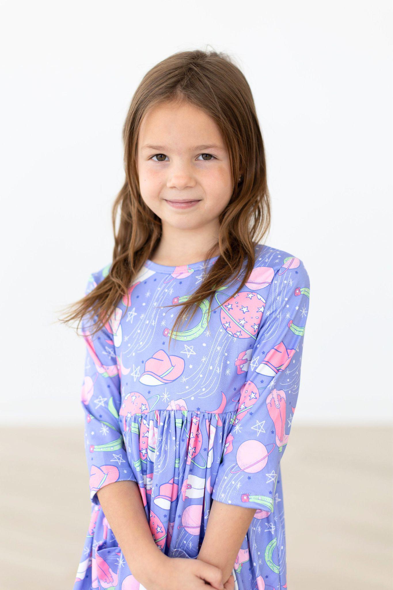 SALE Neon Moon 3/4 Sleeve Pocket Twirl Dress by Mila & Rose ®
