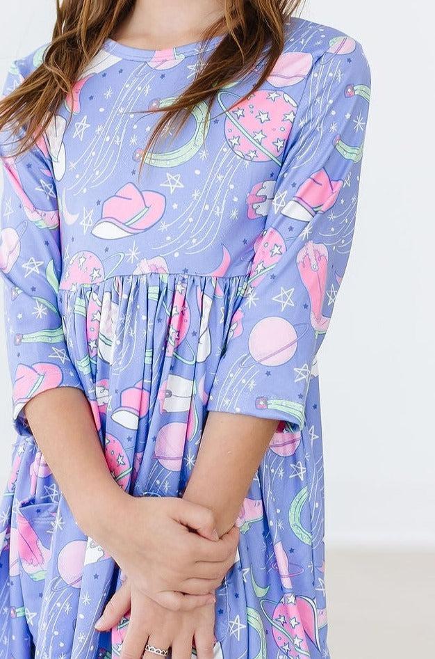 SALE Neon Moon 3/4 Sleeve Pocket Twirl Dress by Mila & Rose ®