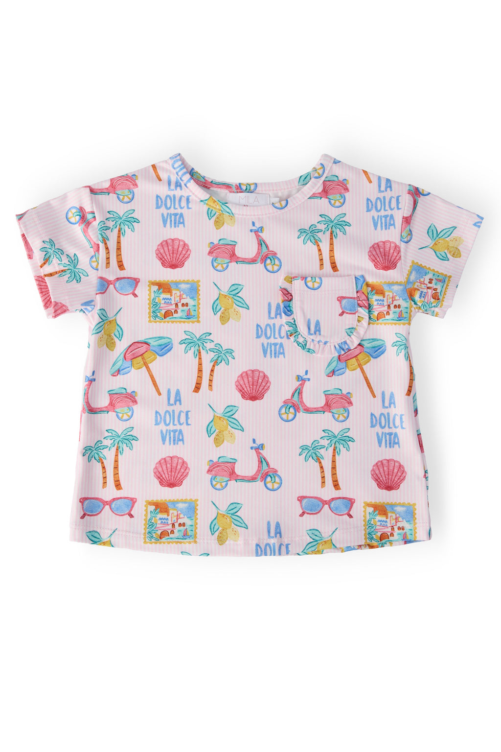 La Dolce Vita Ruffle Pocket Tee by Mila & Rose ®