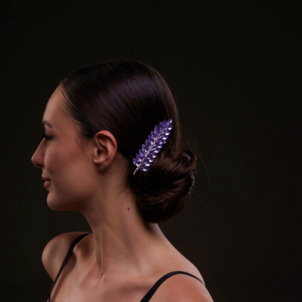 Elegant Lavander Crystal 2-Piece Hair Comb Set by Bridal Port