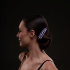 Elegant Lavander Crystal 2-Piece Hair Comb Set by Bridal Port