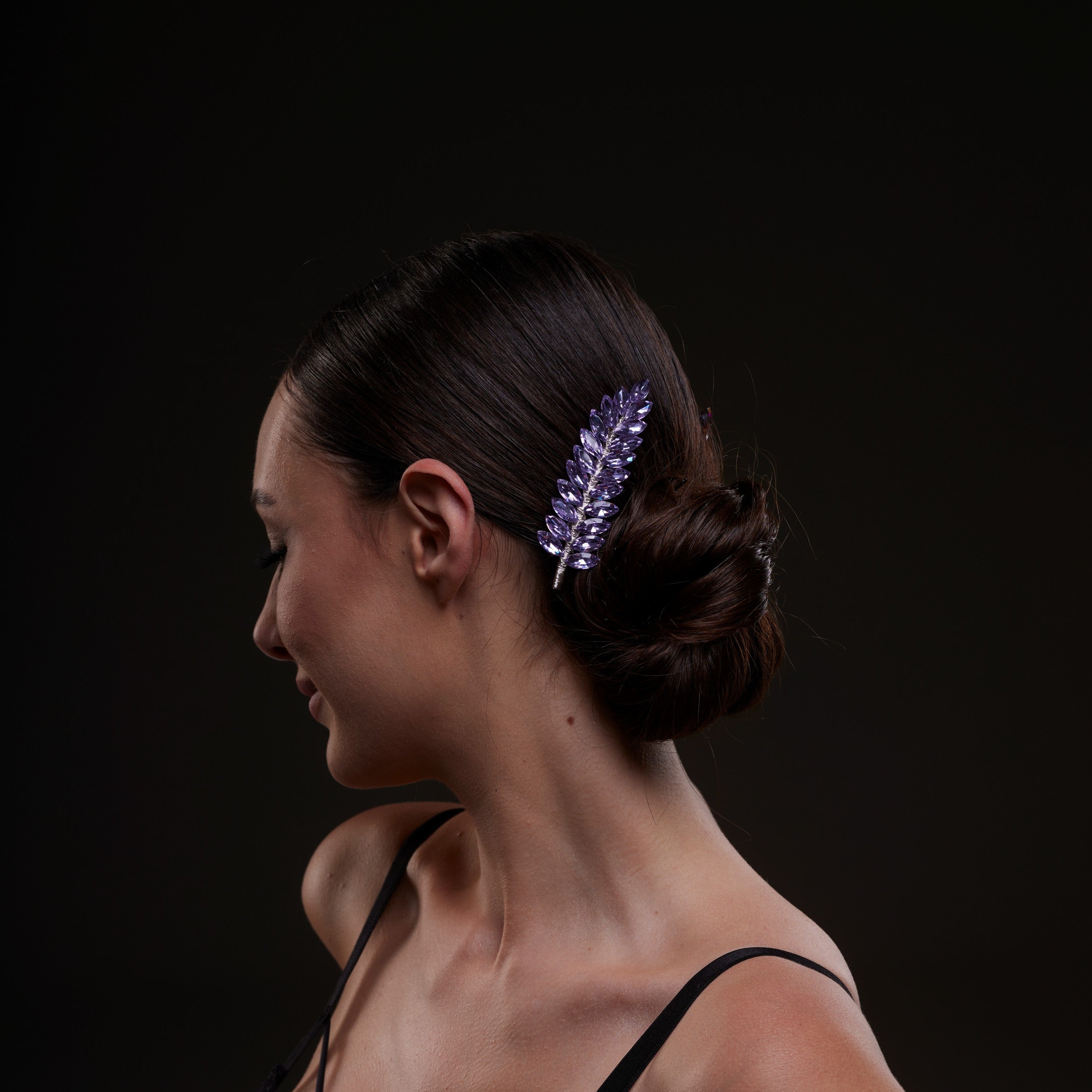Elegant Lavander Crystal 2-Piece Hair Comb Set by Bridal Port