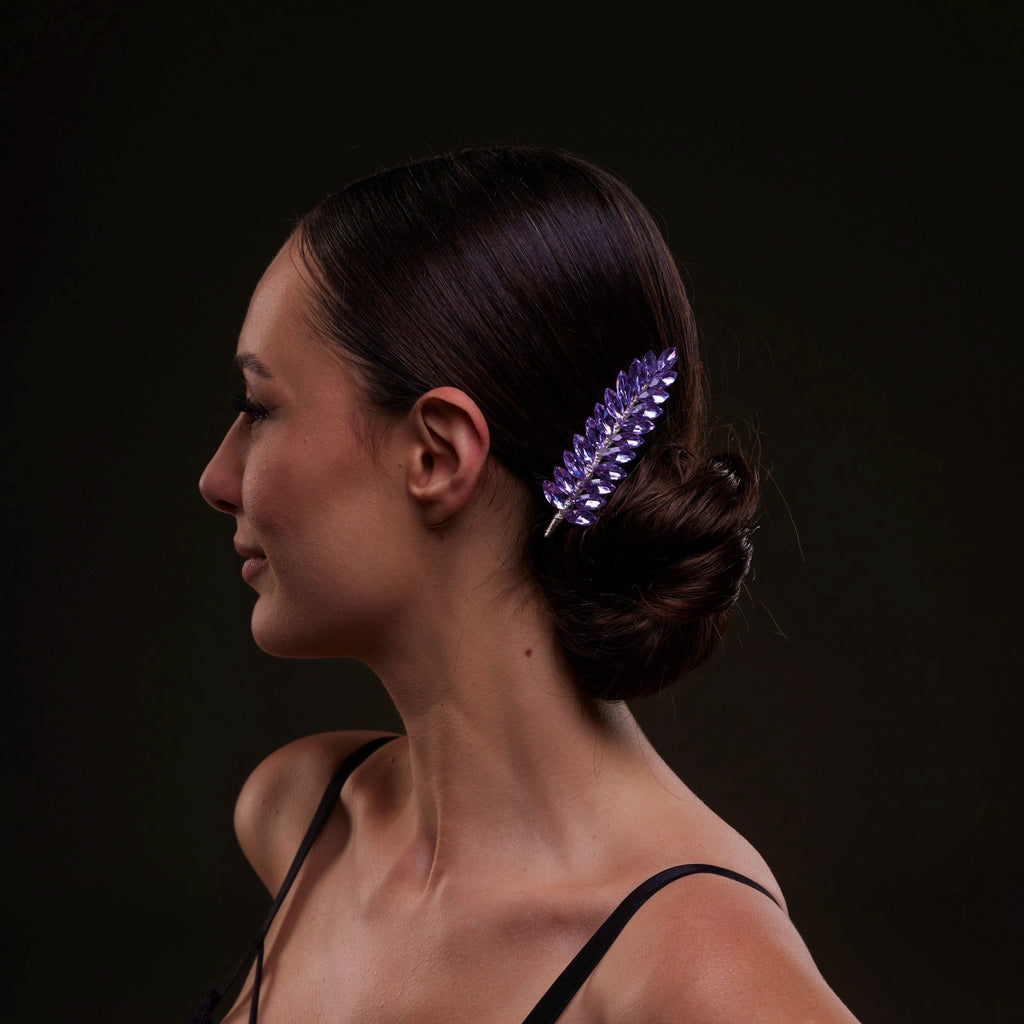 Elegant Lavander Crystal 2-Piece Hair Comb Set by Bridal Port