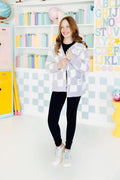 Lavender Checker Bow Cozy Cardigan by Mila & Rose ®