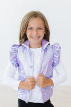 Lavender Haze Checker Puffer Vest by Mila & Rose ®