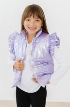 Lavender Haze Checker Puffer Vest by Mila & Rose ®