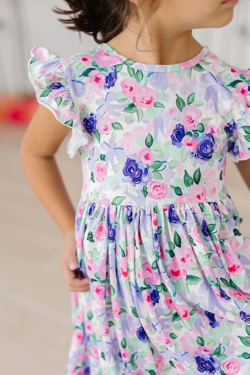 Lavender Love Flutter Sleeve Twirl Dress by Mila & Rose ®