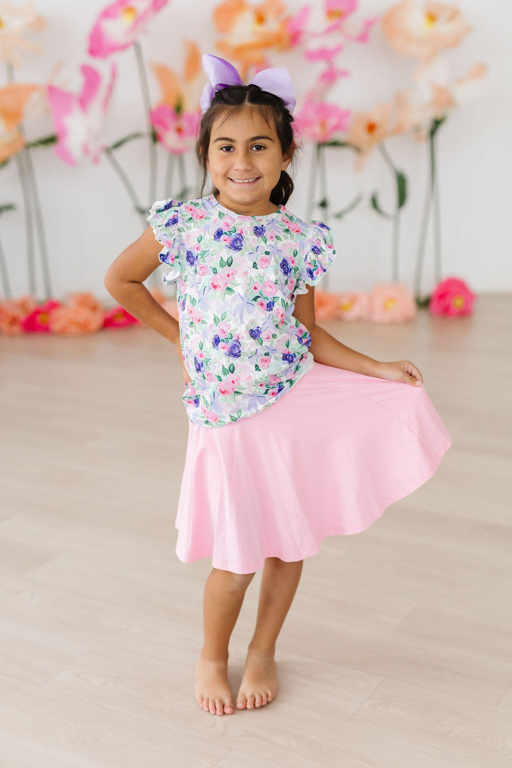 Lavender Love S/S Ruffle Tee by Mila & Rose ®