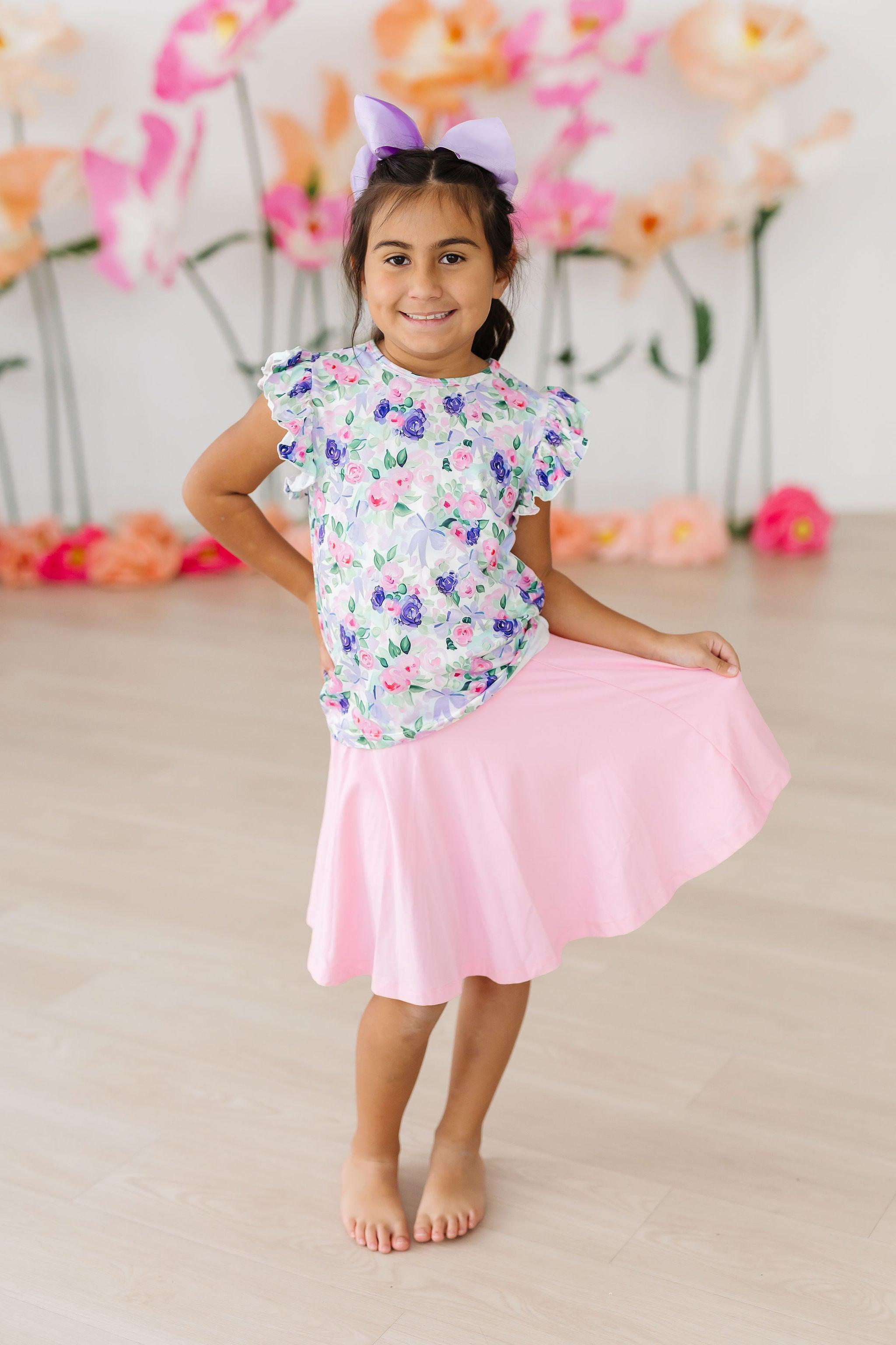 Lavender Love S/S Ruffle Tee by Mila & Rose ®