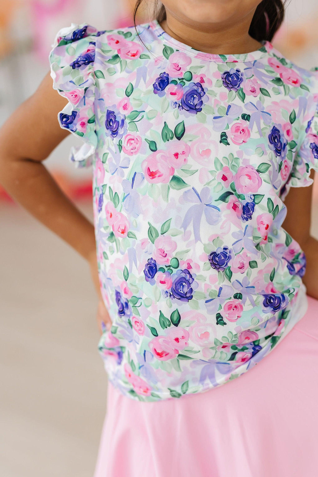 Lavender Love S/S Ruffle Tee by Mila & Rose ®