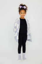 Lavender Checker Bow Cozy Cardigan by Mila & Rose ®