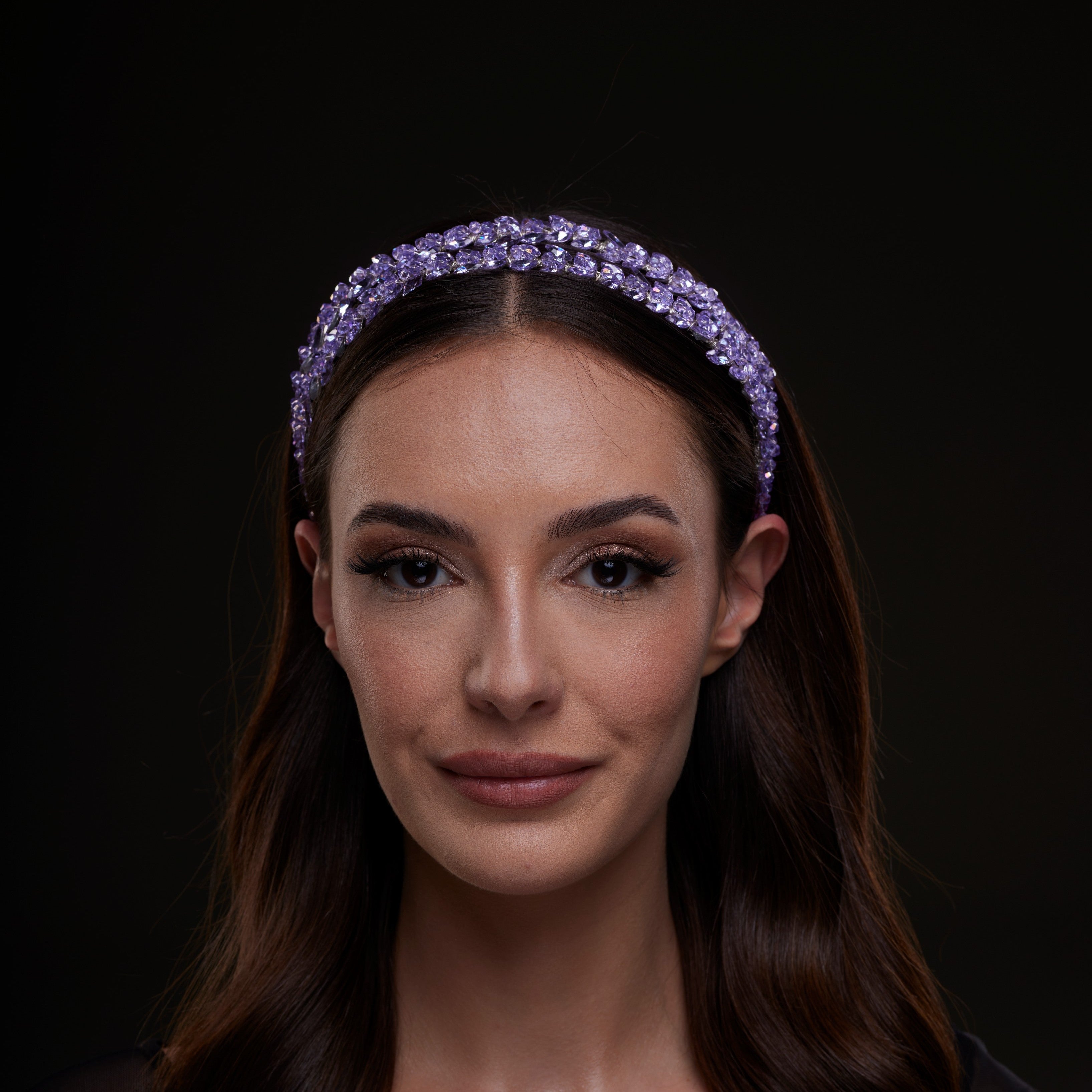 Lavender Crystal Beaded Hairband by Bridal Port