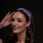 Lavender Crystal Beaded Hairband by Bridal Port
