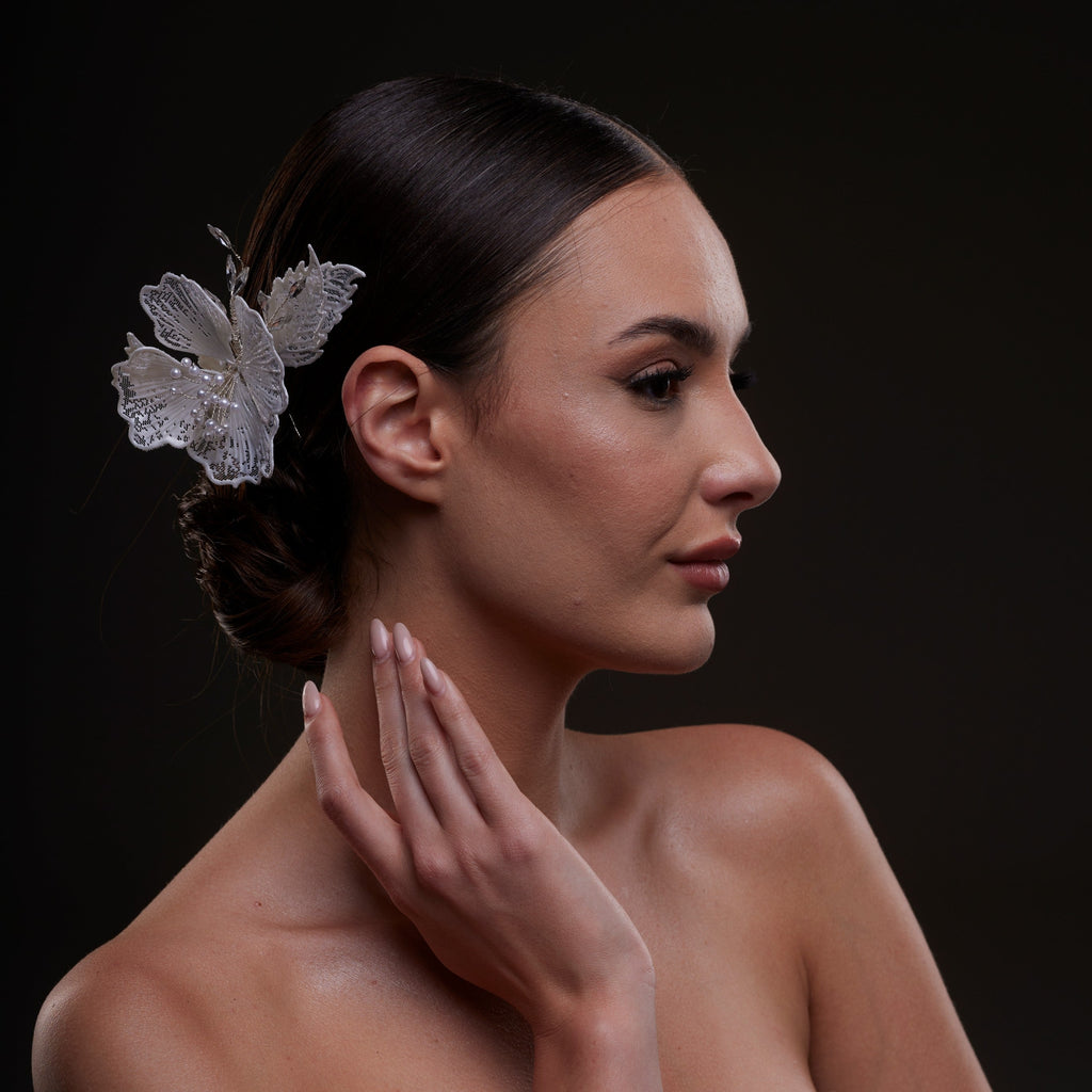 Bridal Flower & Leaf Side Comb by Bridal Port