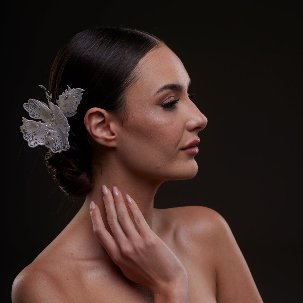 Bridal Flower & Leaf Side Comb by Bridal Port
