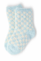 Light Blue Checker Cozy Socks by Mila & Rose ®