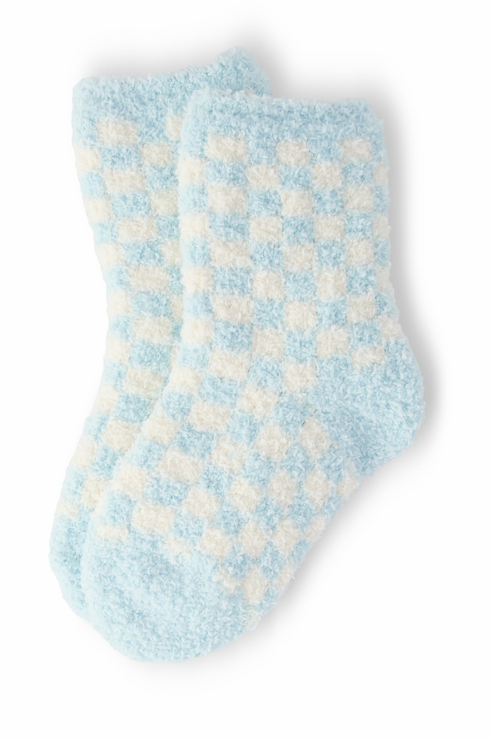 Light Blue Checker Cozy Socks by Mila & Rose ®