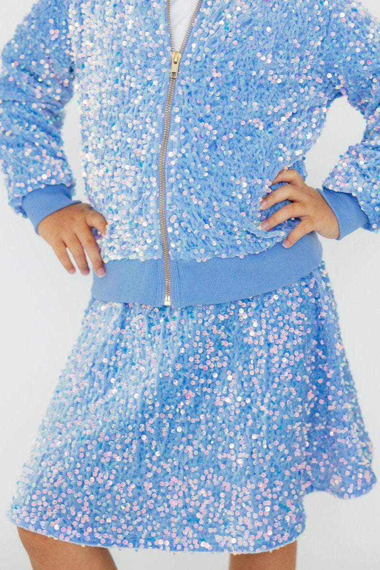 Light Blue Velvet Sequin Jacket by Mila & Rose ®