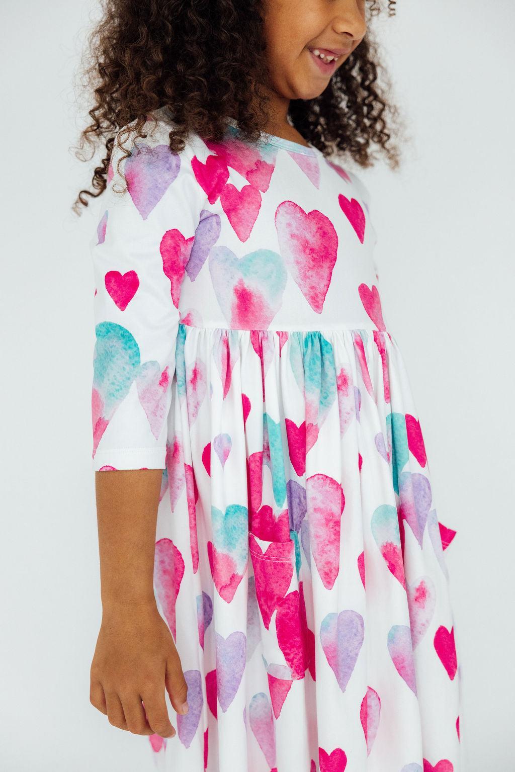 Light Hearted 3/4 Sleeve Pocket Twirl Dress by Mila & Rose ®