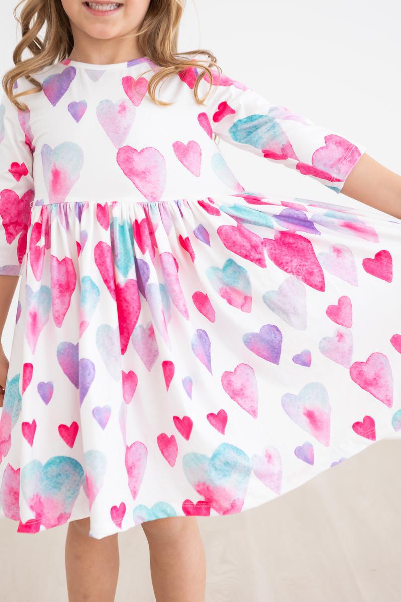 Light Hearted 3/4 Sleeve Pocket Twirl Dress by Mila & Rose ®