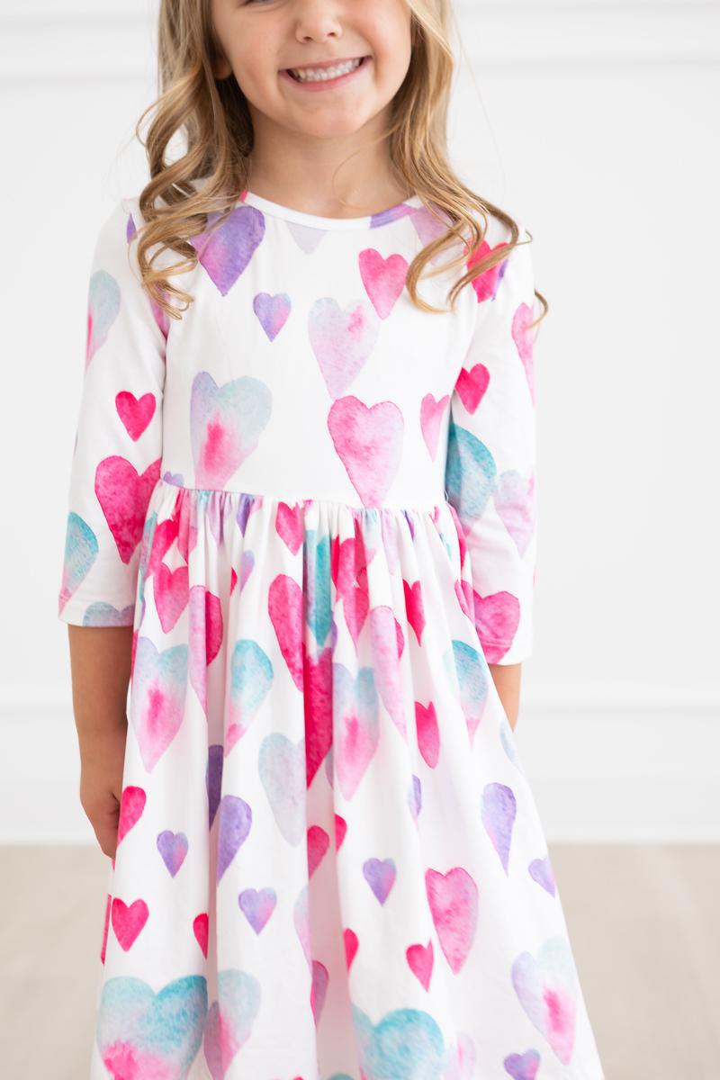 Light Hearted 3/4 Sleeve Pocket Twirl Dress by Mila & Rose ®
