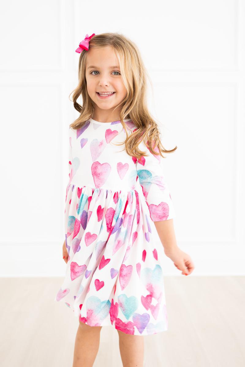 Light Hearted 3/4 Sleeve Pocket Twirl Dress by Mila & Rose ®