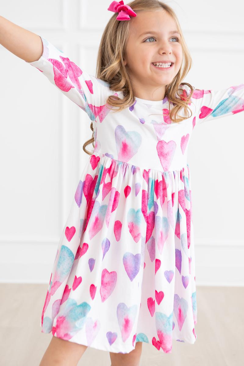 Light Hearted 3/4 Sleeve Pocket Twirl Dress by Mila & Rose ®