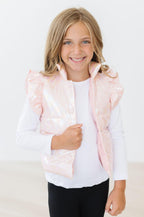 SALE Light Pink Checker Puffer Vest by Mila & Rose ®