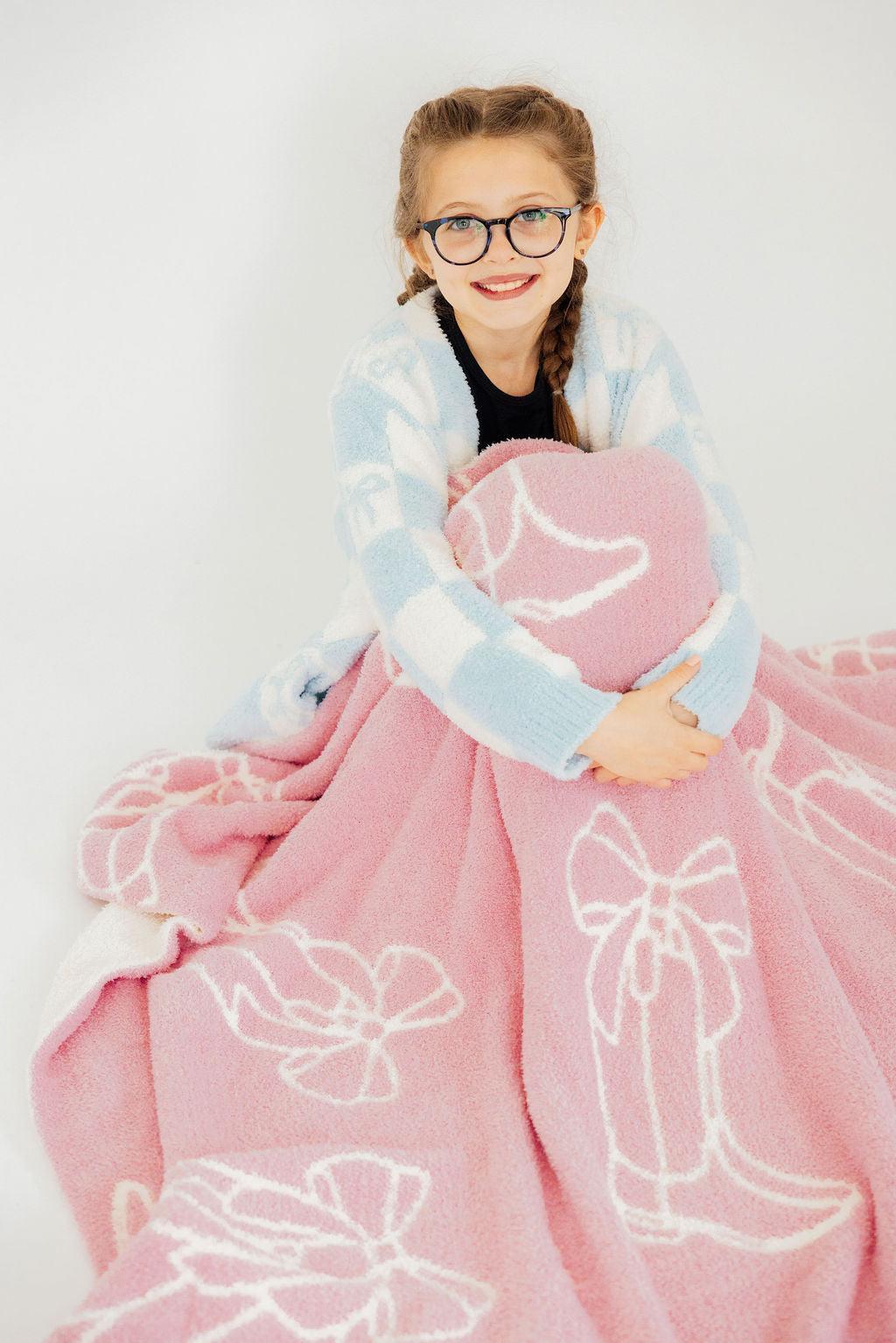 Light Pink Cowgirl Cozy Blanket by Mila & Rose ®