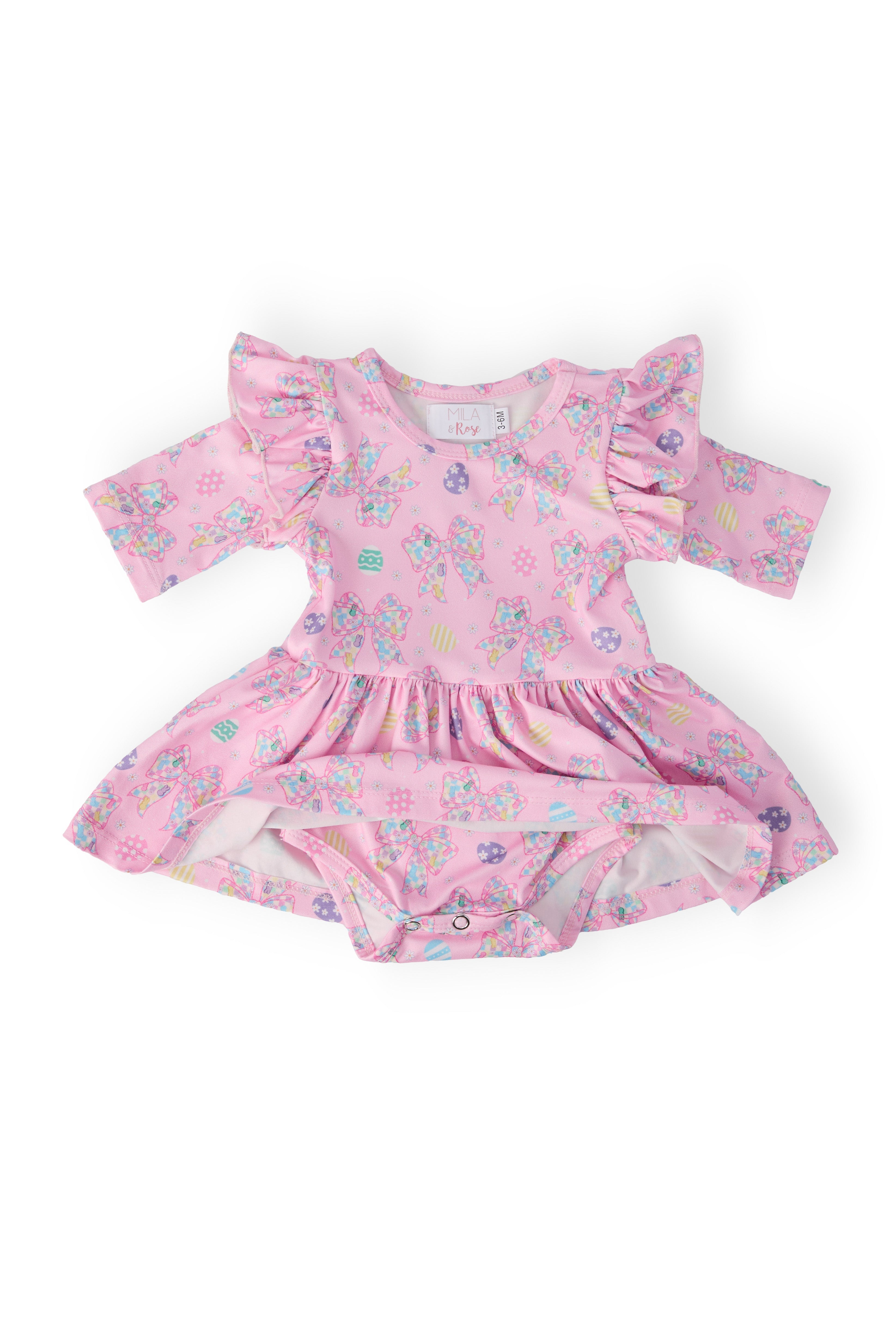 Little Bow Peeps 3/4 Sleeve Twirl Flutter Bodysuit by Mila & Rose ®