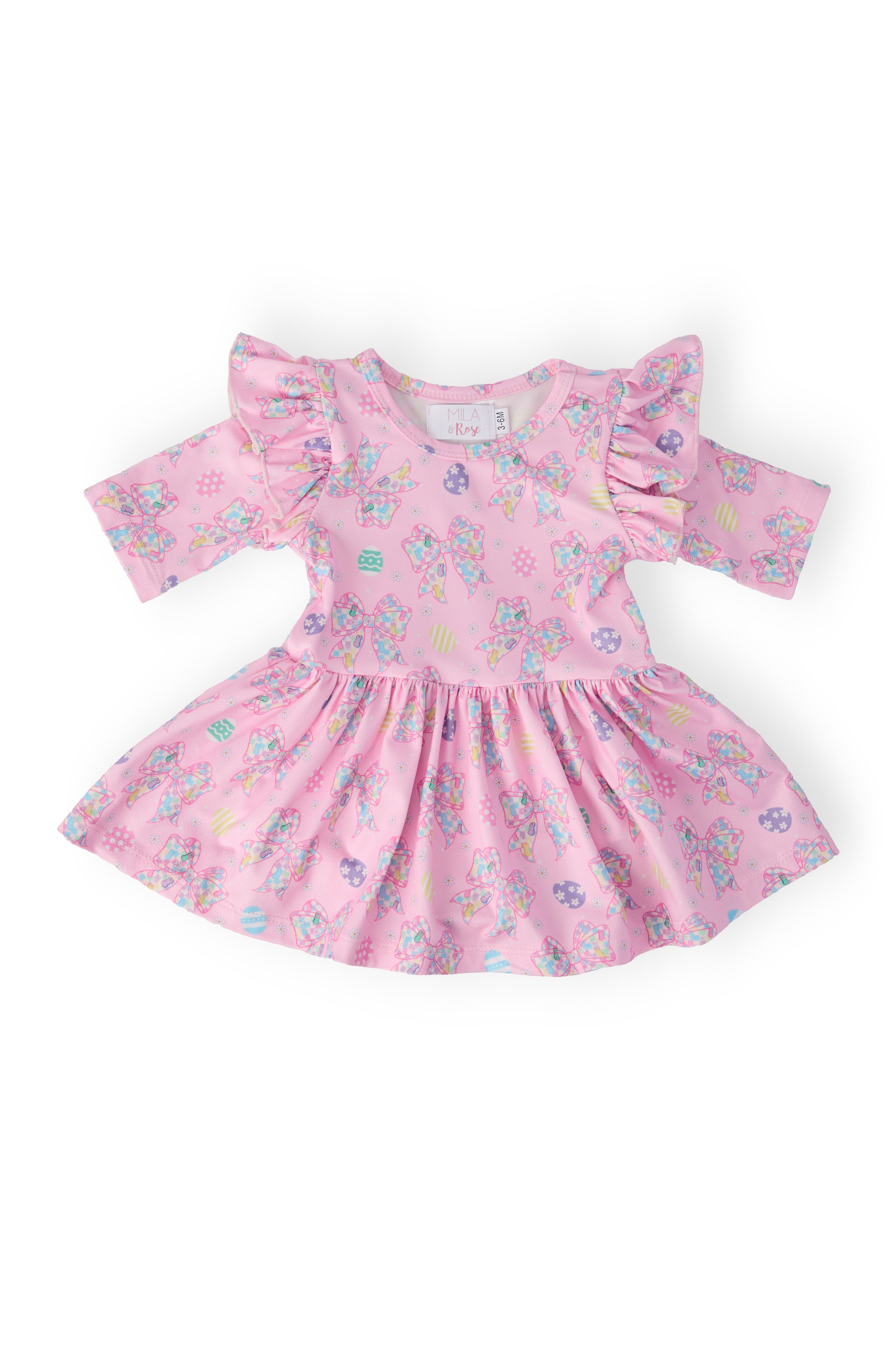 Little Bow Peeps 3/4 Sleeve Twirl Flutter Bodysuit by Mila & Rose ®