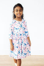 Little Flutters 3/4 Sleeve Pocket Twirl Dress by Mila & Rose ®