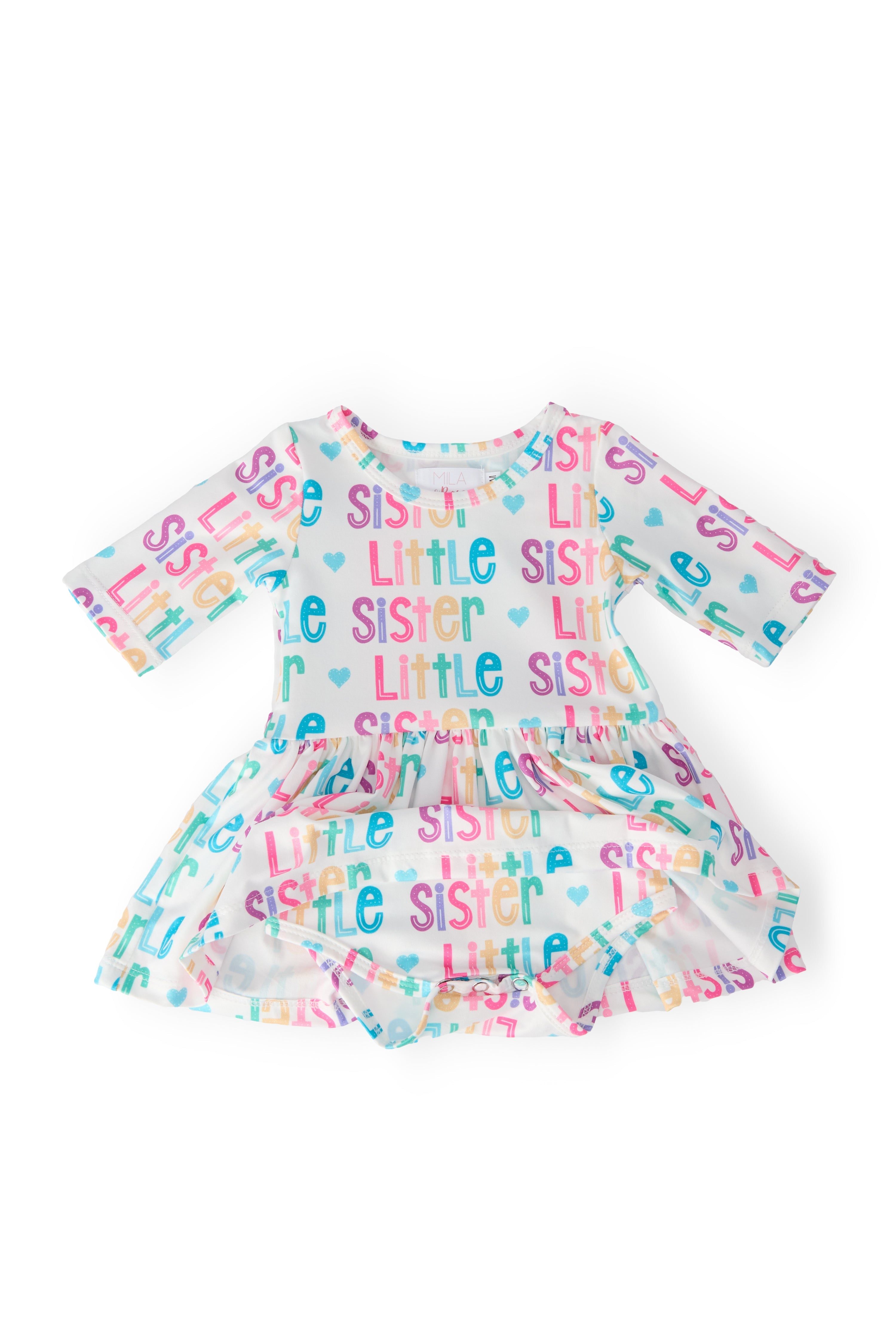 Little Sister 3/4 Sleeve Twirl Bodysuit by Mila & Rose ®