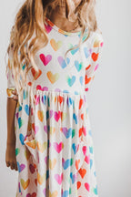 Lotta Love 3/4 Sleeve Pocket Twirl Dress by Mila & Rose ®