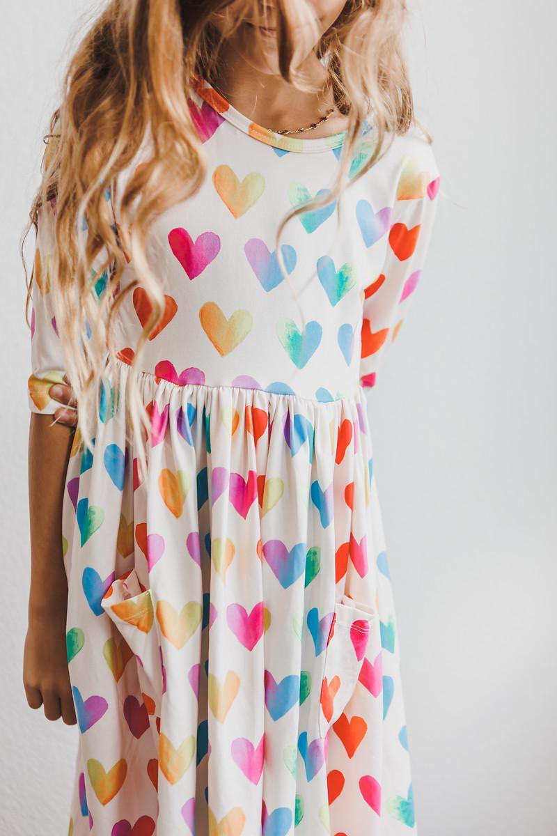 Lotta Love 3/4 Sleeve Pocket Twirl Dress by Mila & Rose ®