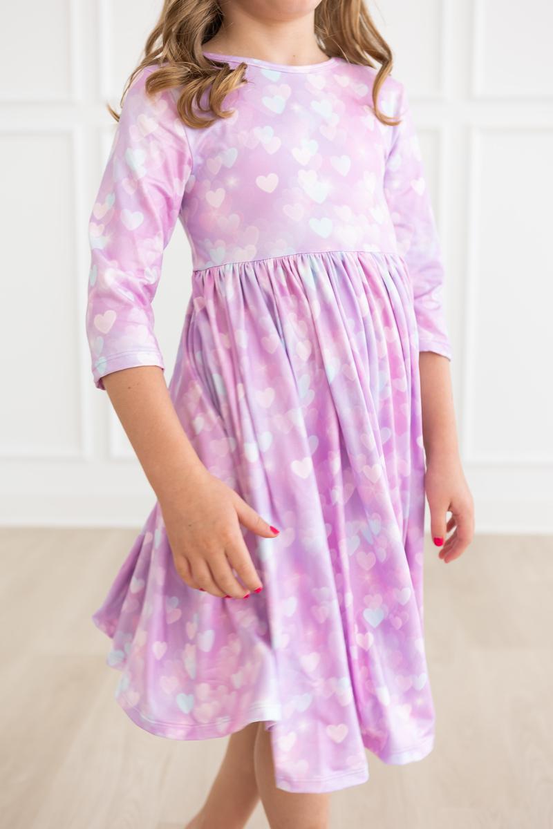 Love Story 3/4 Sleeve Pocket Twirl Dress by Mila & Rose ®