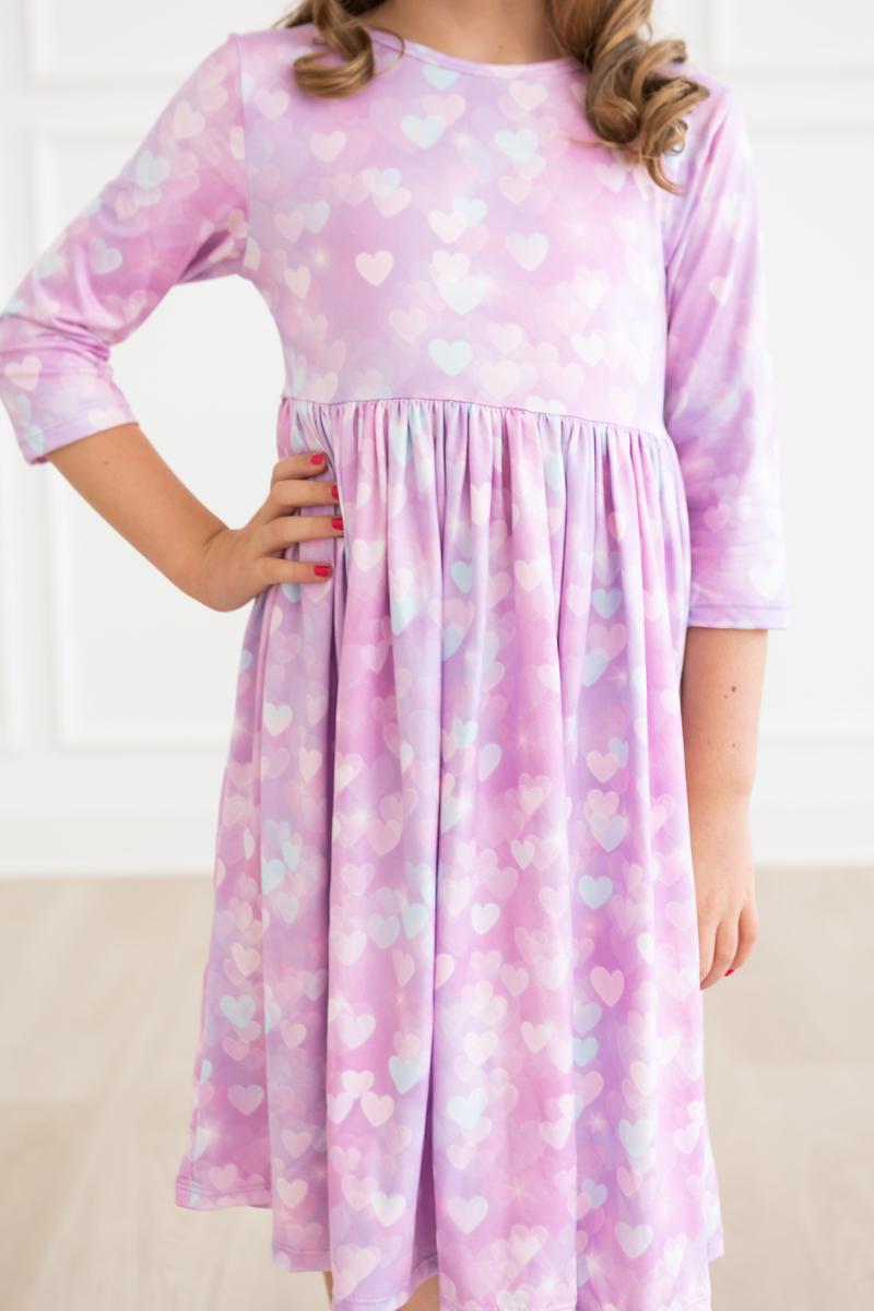 Love Story 3/4 Sleeve Pocket Twirl Dress by Mila & Rose ®