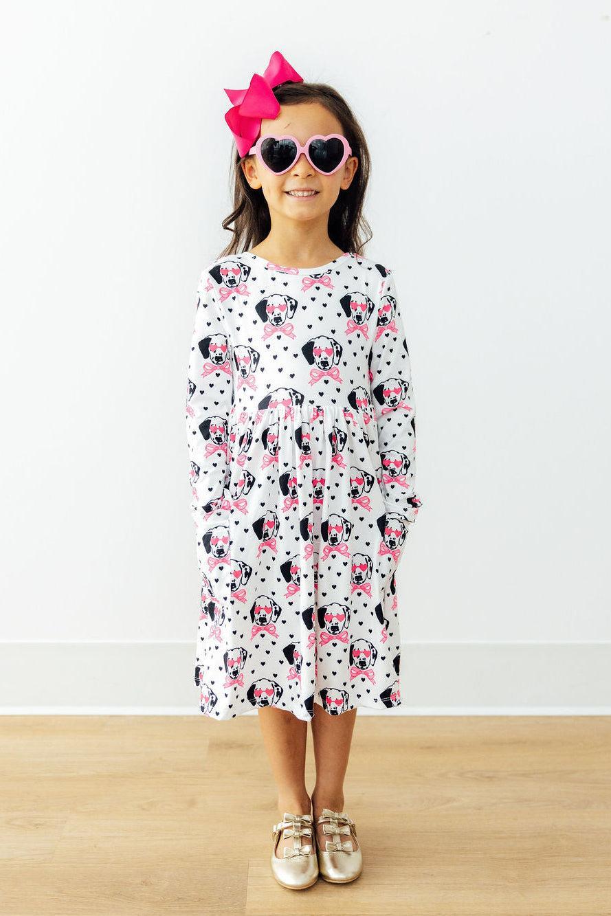 Love You Spots L/S Pocket Twirl Dress by Mila & Rose ®