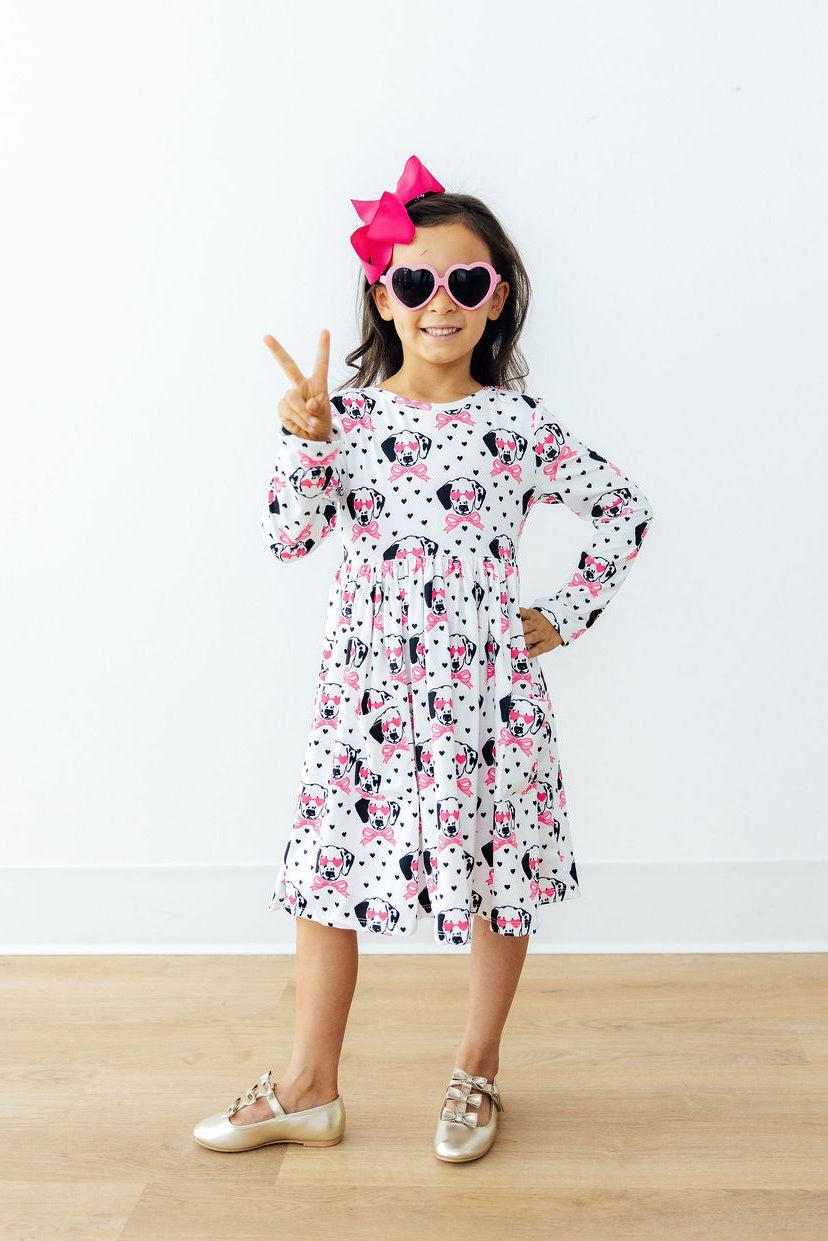 Love You Spots L/S Pocket Twirl Dress by Mila & Rose ®