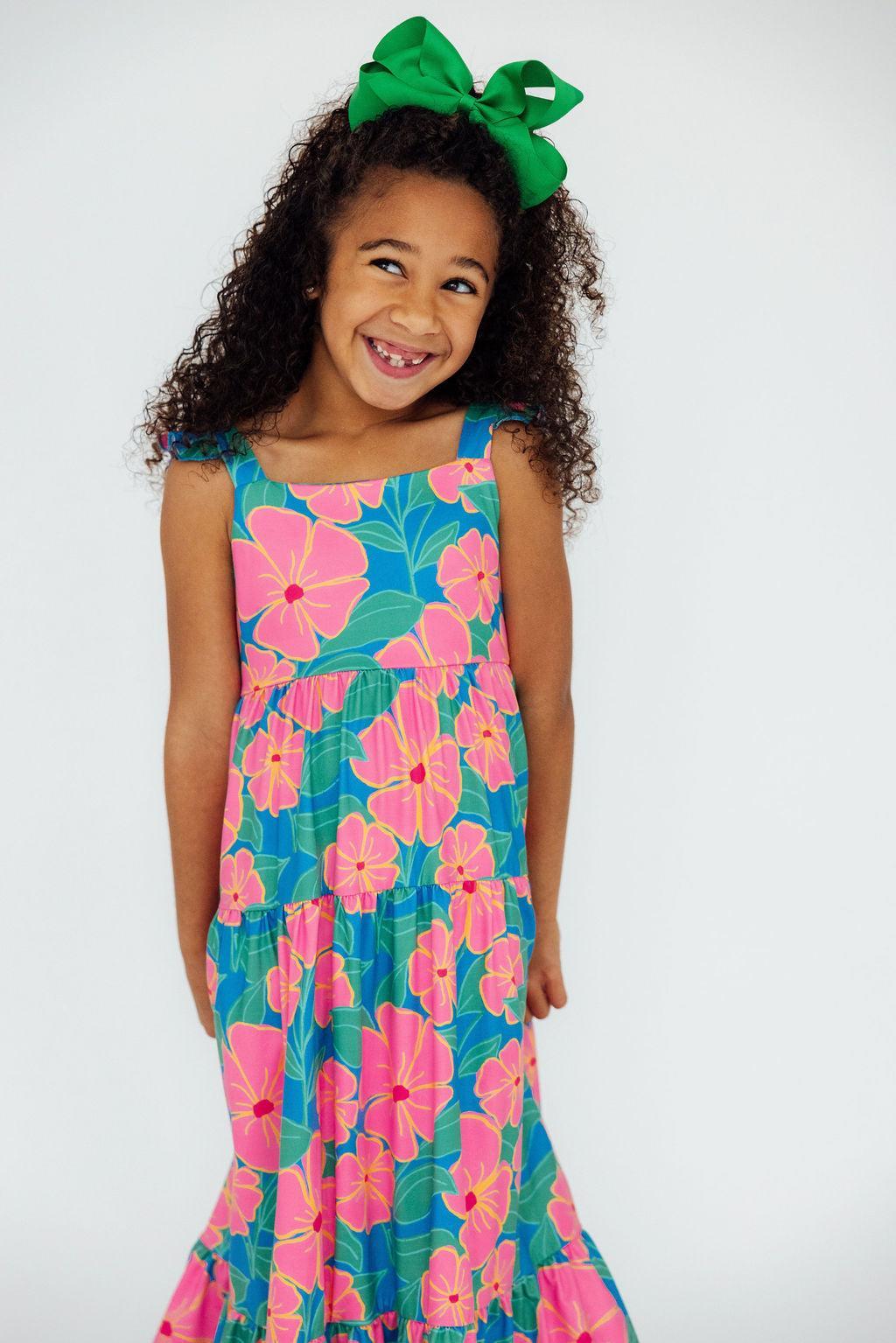Luau Floral Ruffle Maxi Dress by Mila & Rose ®