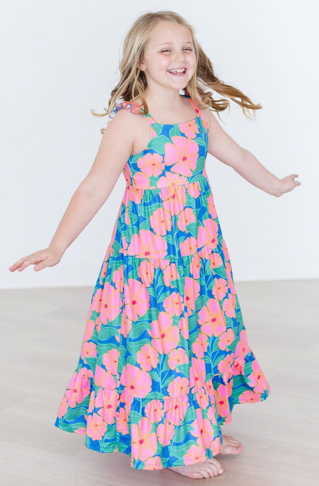 Luau Floral Ruffle Maxi Dress by Mila & Rose ®