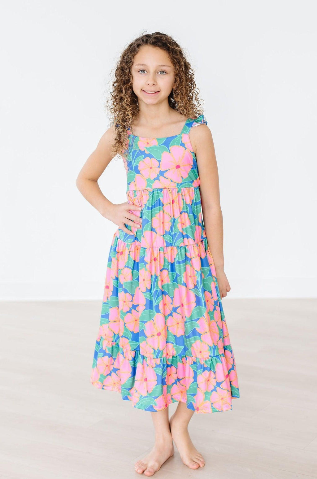 Luau Floral Ruffle Maxi Dress by Mila & Rose ®