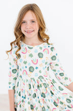Luck of the Irish 3/4 Sleeve Pocket Twirl Dress by Mila & Rose ®