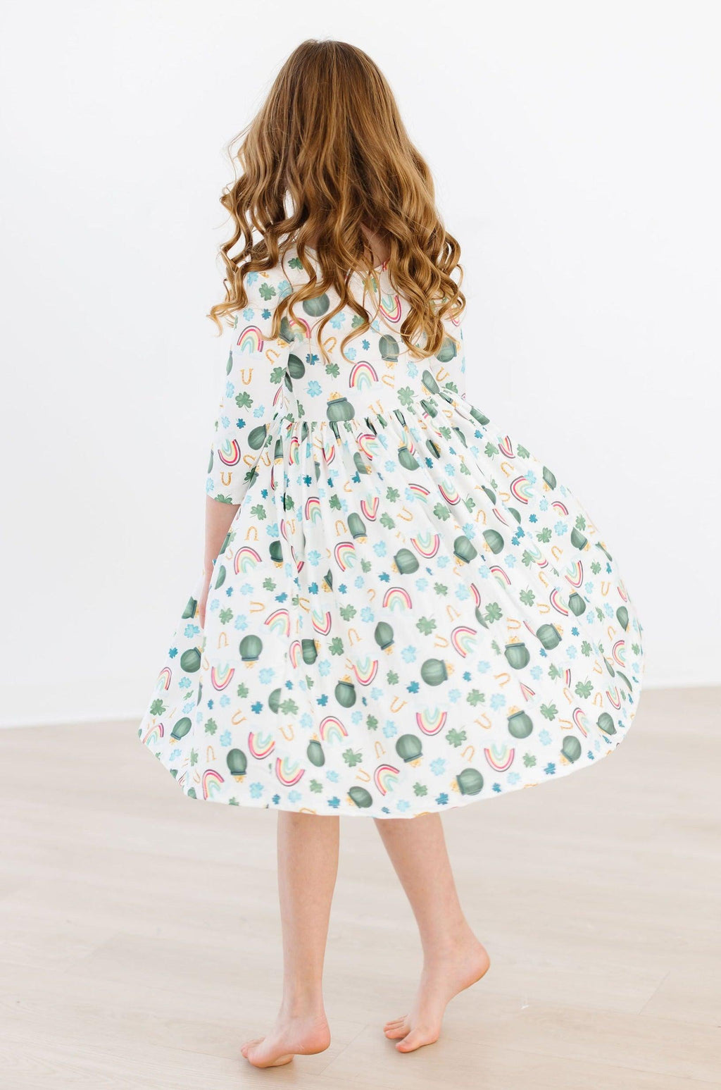 Luck of the Irish 3/4 Sleeve Pocket Twirl Dress by Mila & Rose ®